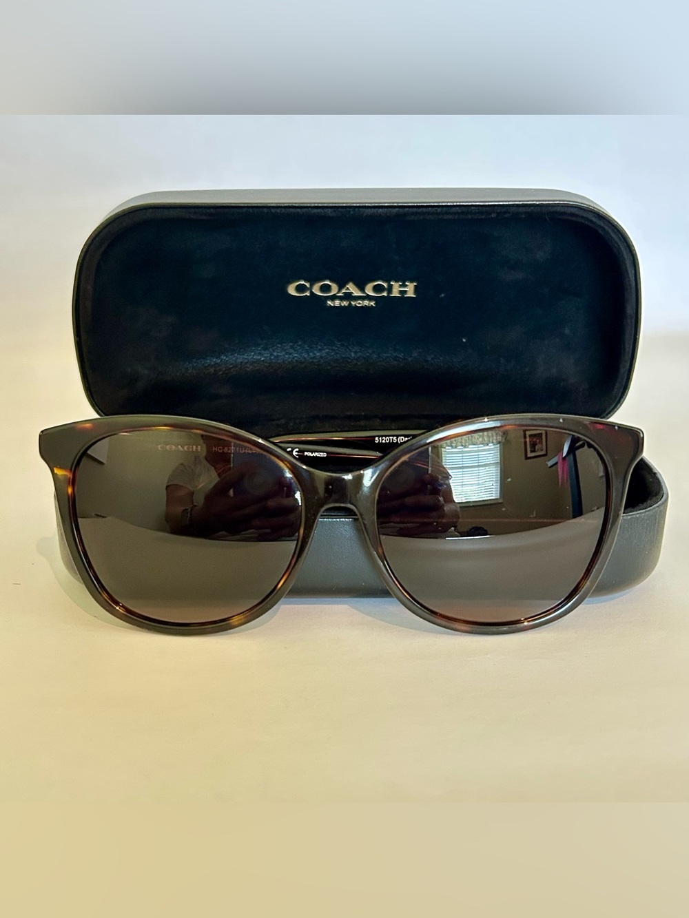 Coach Dark Tortoise Sunglasses Polarized Brown Non prescription lenses